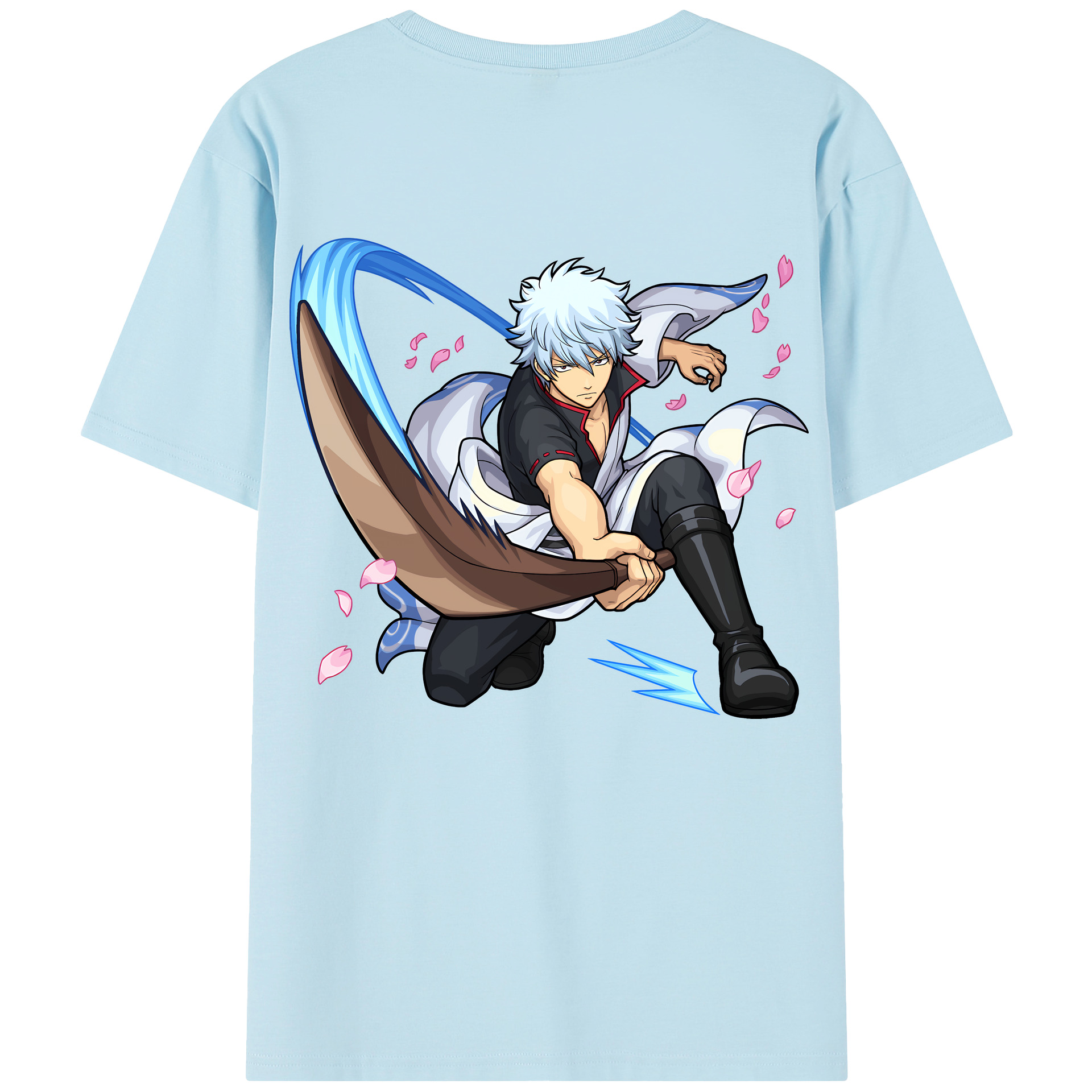 （画像用） ぎんたま 坂田銀時（さかたぎんとき） 神楽 志村新八（しむら しんぱち） GINTAMA Sakata Gintoki Kagura Shimura Shinpachi 綿100％半袖Tシャツ（背面プリント）